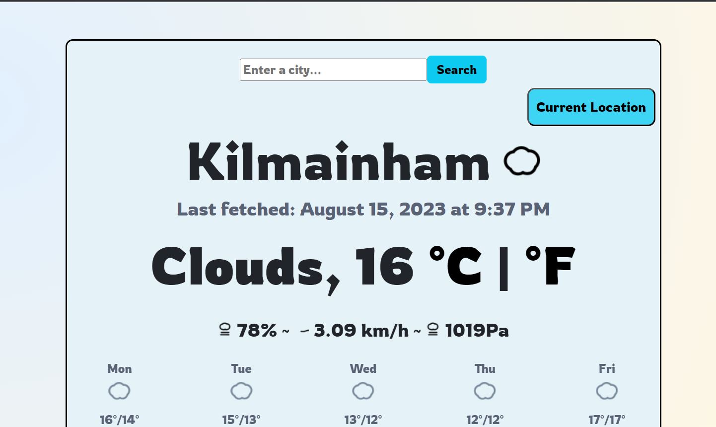 React Weather App 